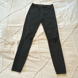 American Eagle Women’s Black Denim Jeans 6 Super high rise jegging Stretch X